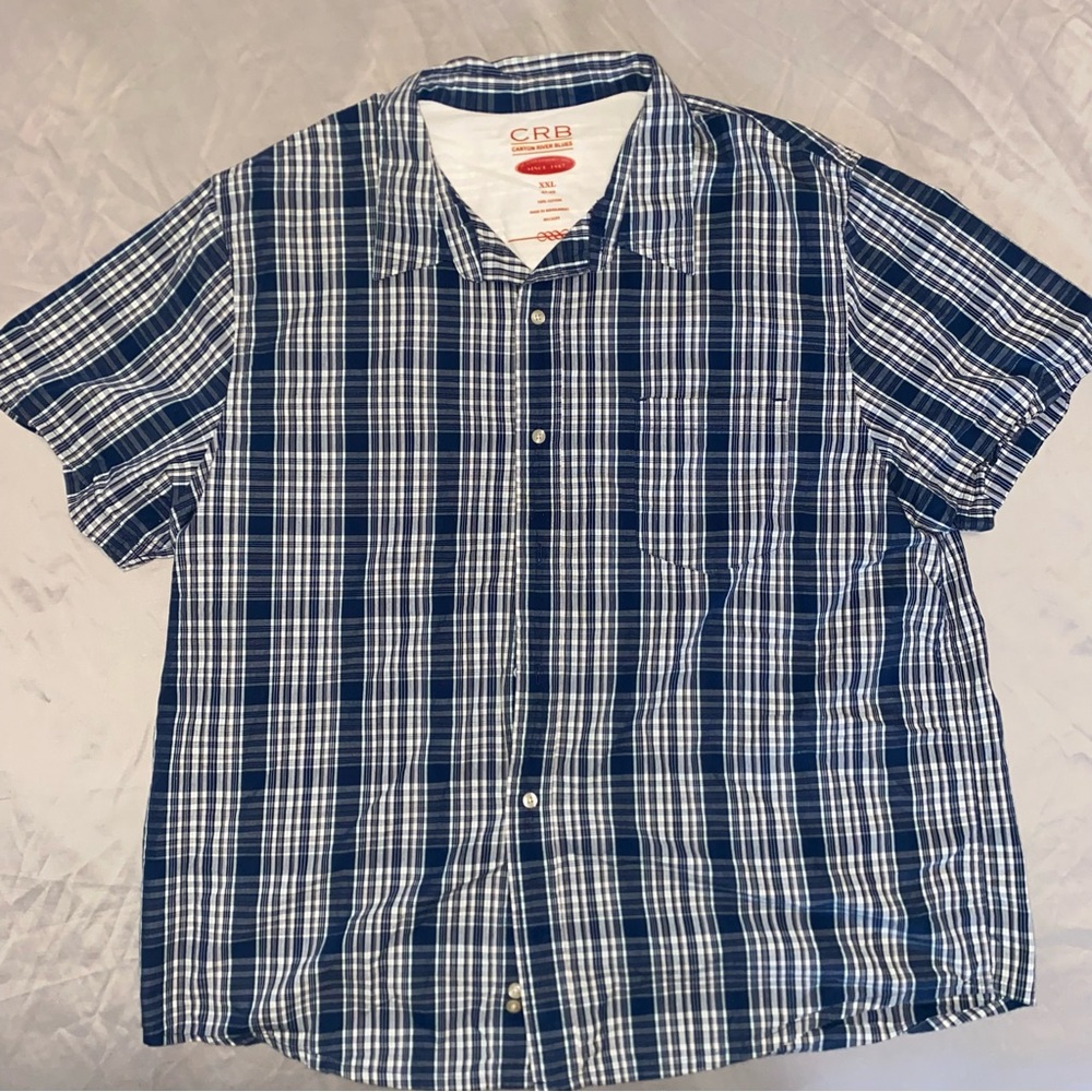 Men's Blue Plaid Shirt 2XL Canyon River Blues